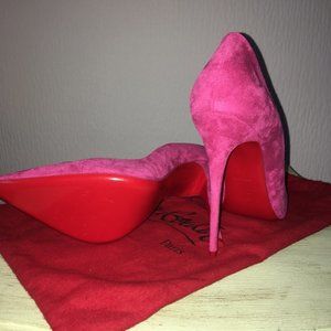 Christian Louboutins- Pink suede Heels. Brand New